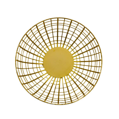 Elegant gold-plated iron fruit basket for luxury home decor.