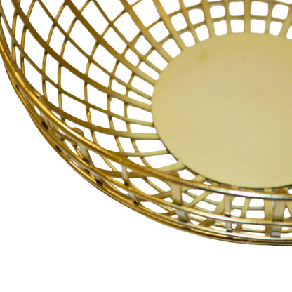 Elegant gold-plated iron fruit basket for luxury home decor.