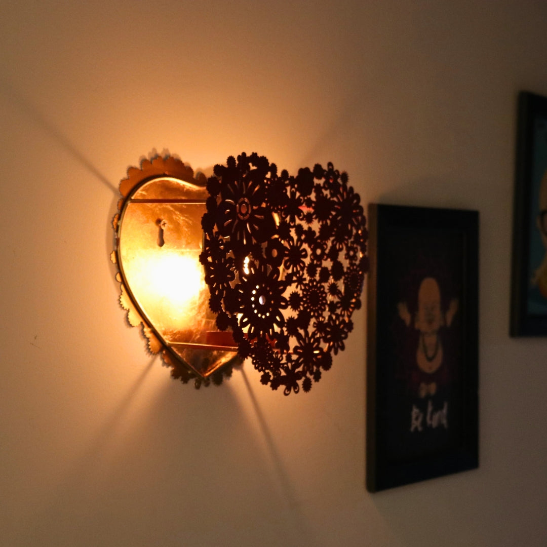 Linden Decor Red Heart Wall Sconce Lifestyle View