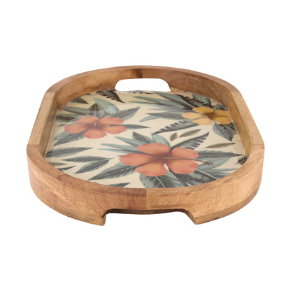 Linden Decor's Luxury RIGA Wooden Tray on White Backgrround